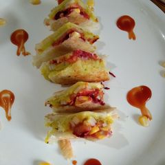 A picture of Potato veg sandwich.