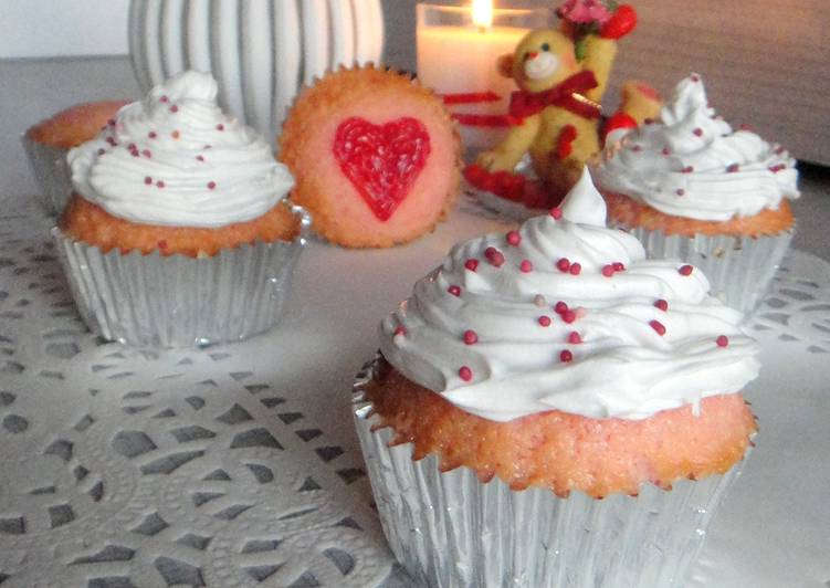 Easiest Way to Prepare Super Quick Homemade Pink Cupcake with Whipped cream Frosting