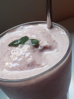 Una foto de Smoothie de frutilla y lino