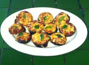 Una foto de "Pizzas" de berenjena