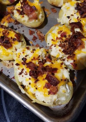 A picture of Loaded Twice Baked Potatoes.