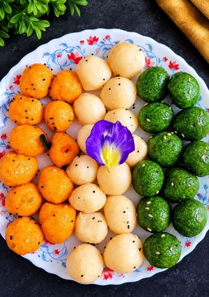 तिरंगा सूजी बॉल्स रेसिपी मुख्य फोटो