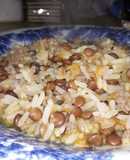 Guiso de arroz con lentejas