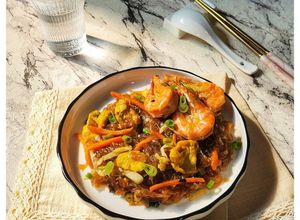 Foto resep Mie Nyong Udang Goreng (Mie Umbi Ganyong)