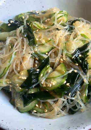 A picture of Wakame & Cucumber Harusame Salad.