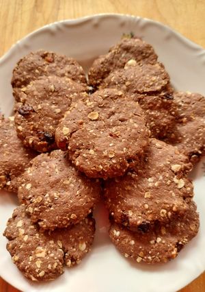 Kakaós zabpelyhes keksz recept fotója