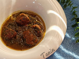 خورشت آلو اسفناج با گوشت قلقلی