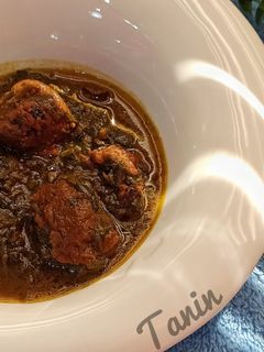 عکسی از دستور خورشت آلو اسفناج با گوشت قلقلی