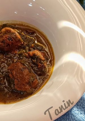 عکسی از دستور خورشت آلو اسفناج با گوشت قلقلی