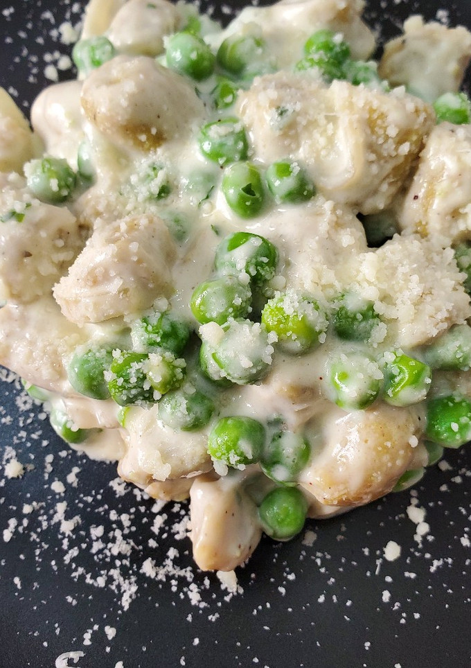 Foto di Gnocchetti di tofu e avena, con panna e piselli