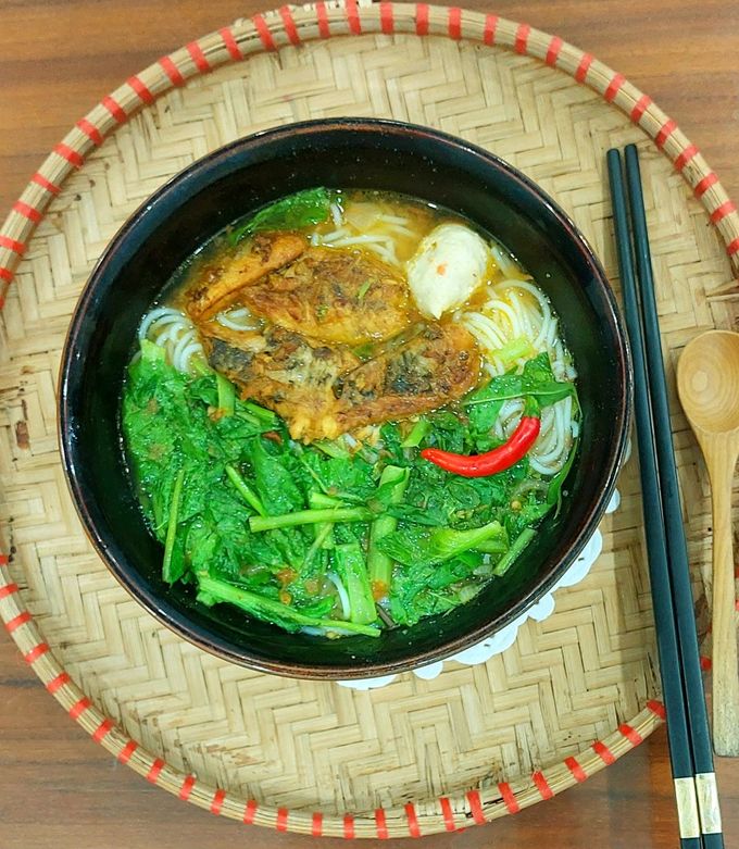 Hình của món Bún cá rô đồng.