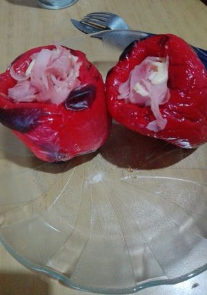 Una foto de Morrones rellenos