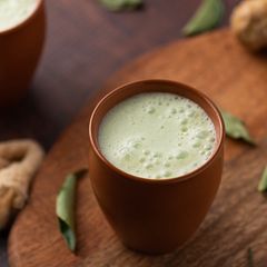 A picture of Old Fashioned Spiced Buttermilk Drink (Chaas).
