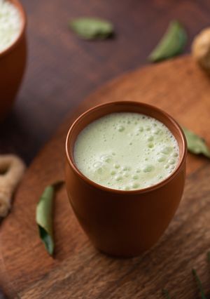 A picture of Old Fashioned Spiced Buttermilk Drink (Chaas).