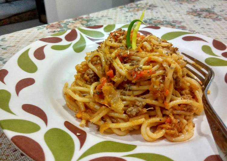 Resep Spaghetti Meat Sauce /Macaroni Goreng Simple, Sempurna