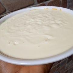 Homemade mayonnaise A picture of Homemade mayonnaise.