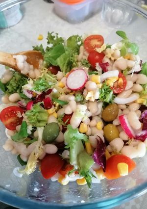 Foto principal de 319. Ensalada de la huerta con alubias vegana