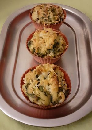 A picture of Baked veggie mac and cheese cups.