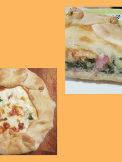 Una foto de Tarta de brócoli y masa casera express! 🥦🌰🥓🧀