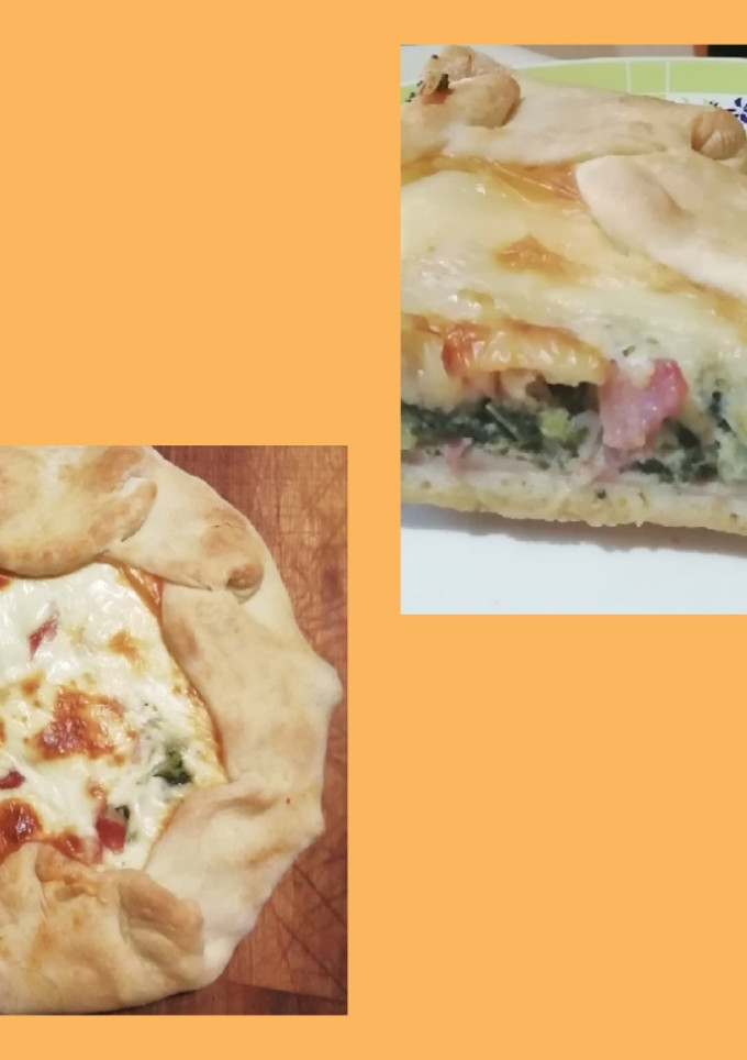 Una foto de Tarta de brócoli y masa casera express! 🥦🌰🥓🧀