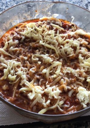 Una foto de Pasta con salsa de sobraditos