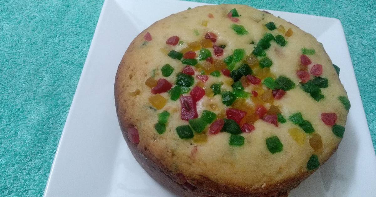 Eggless Tutti Frutti Cake recipe by Jyoti Bhalla Ahuja at BetterButter