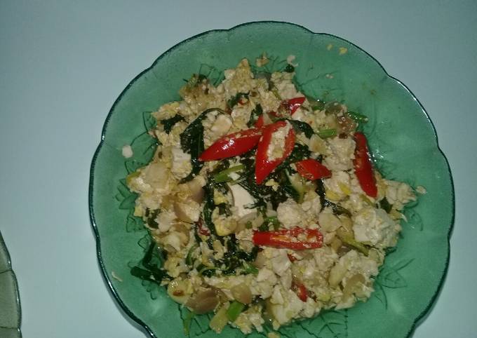 Resep Tumis Bayam Orak Arik Telur Tahu Hot Oleh Afifs Wife Umm Abu