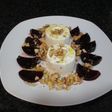 Queso fresco 0% con remolacha y nueces para el desayuno