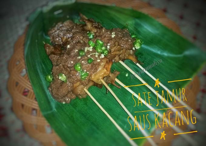 Wajib coba! Resep  buat Sate Jamur Tiram Saus Kacang yang enak