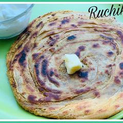 Besan stuffed parantha A picture of Besan stuffed parantha.