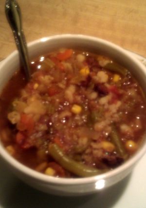 A picture of grandma's vegetable beef soup.