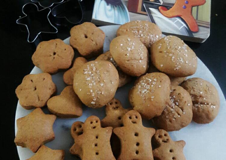 Easy Ginger bread Cookies (Eggless &amp; Whole Wheat Flour)