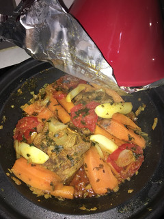 Una foto de Tajine de ternera y verduras