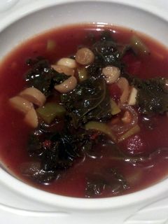 A picture of Major's kale soup.