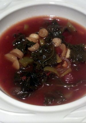 A picture of Major's kale soup.