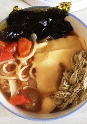 A picture of Vegetarian Ramen-Style Soup Pasta.