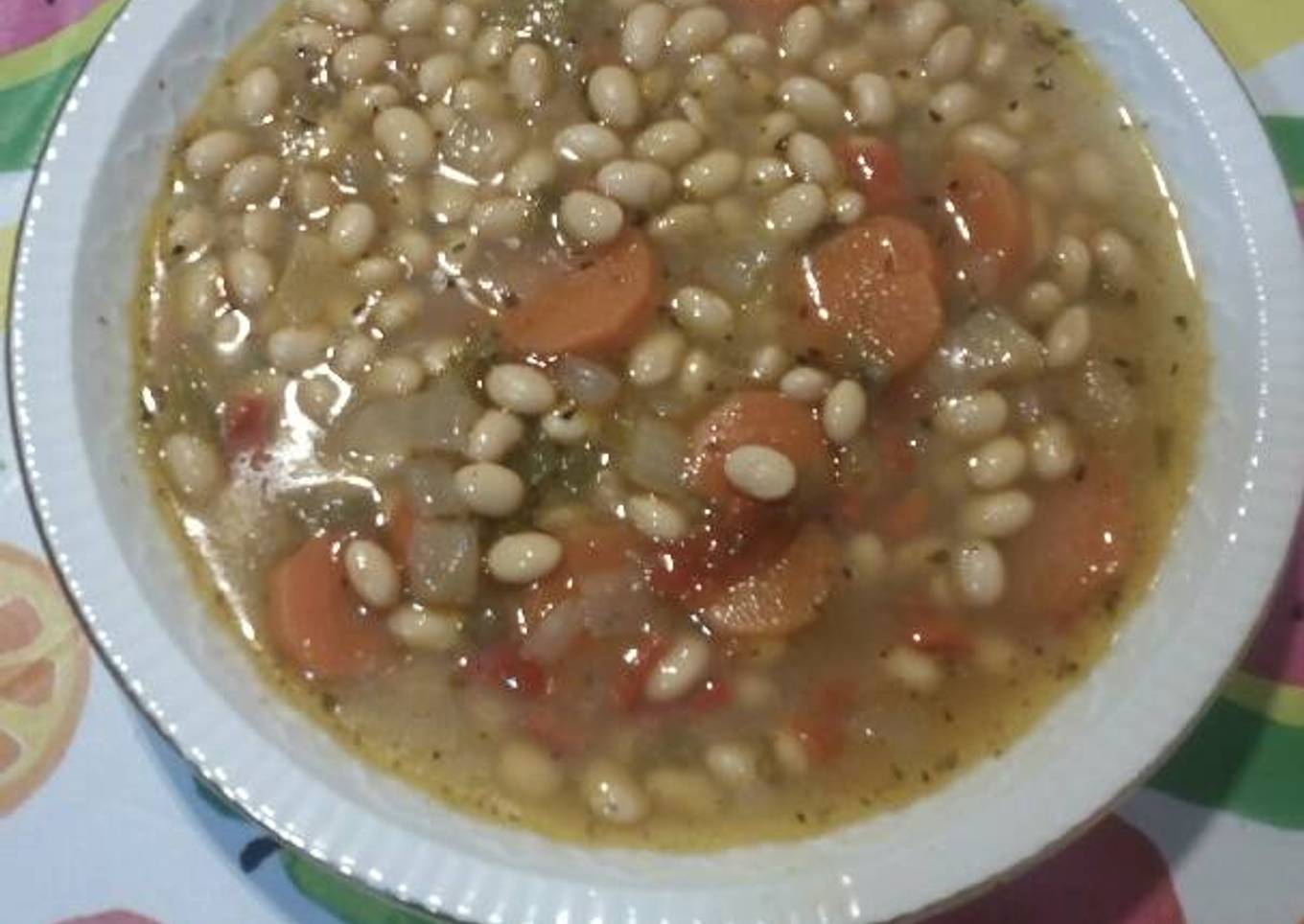 Estofado de soja blanca con verduras