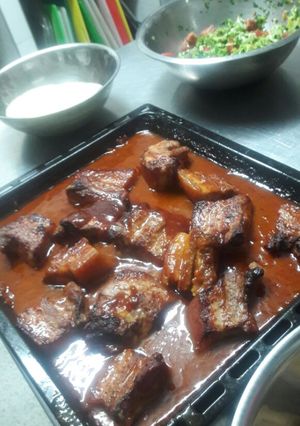 Una foto de Costillas en salsa BBQ