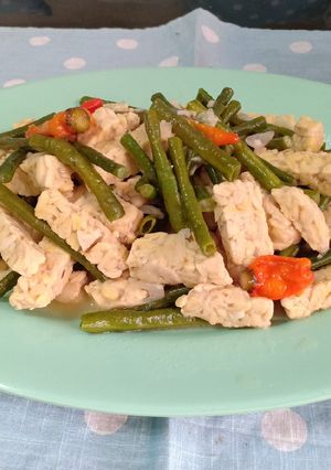 Foto resep Tumis tempe kacang panjang