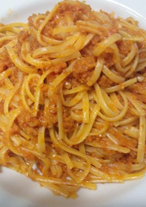 A picture of Spaghetti vegetarian Seitan Bolognese.