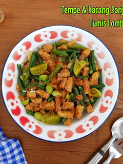 Foto resep Tempe & Kacang Panjang Tumis Lombok Ijo