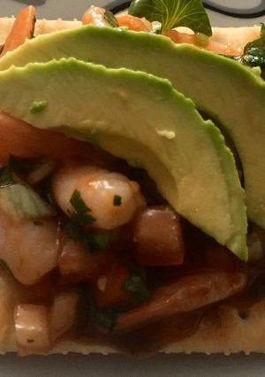 Una foto de Ceviche de camarón express
