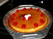 A picture of cream cheese flan