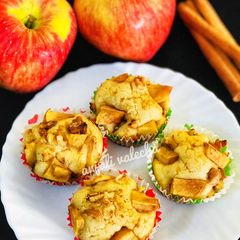Eggless apple cinnamon cupcakes A picture of Eggless apple cinnamon cupcakes.