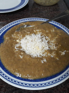 Una foto de Crema vegana de calabacín con arroz