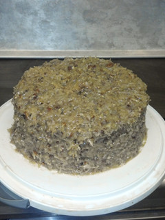 A picture of German chocolate cake.