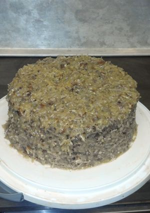 A picture of German chocolate cake.