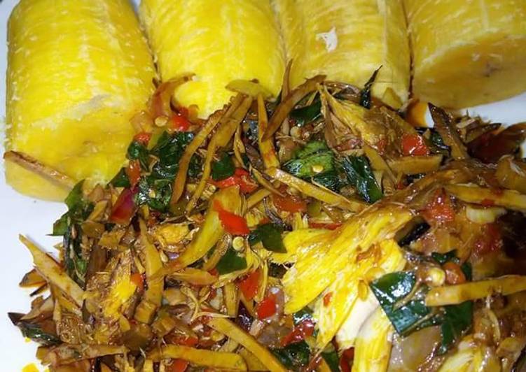 Recipe of Quick Ripe plantain with ugba sauce