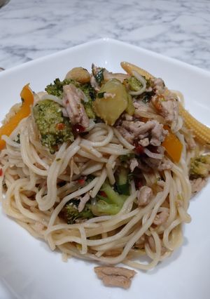 A picture of Ground Pork Chow Mein.