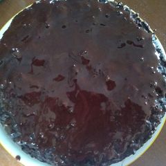 Eggless chocolate cake A picture of Eggless chocolate cake.